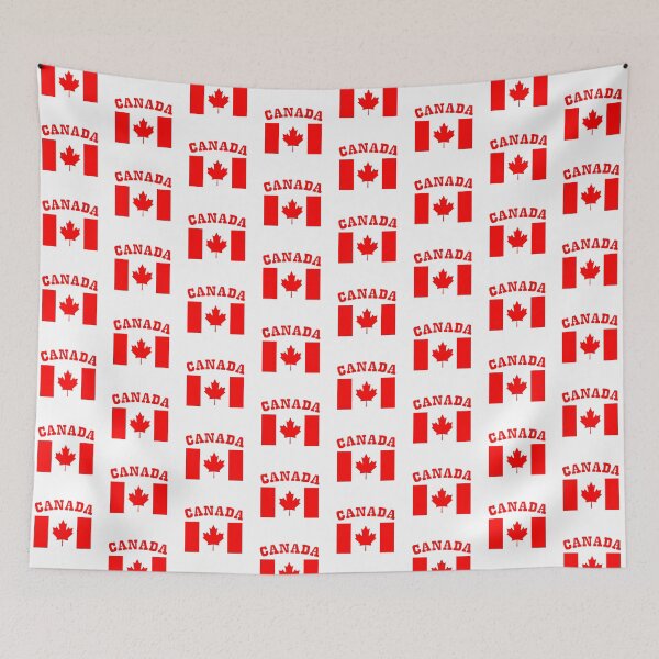 Item preview, 1980s Patriotic I Am Canadian Maple leaf Canada Flag designed and sold by LEILA ART SPACE.