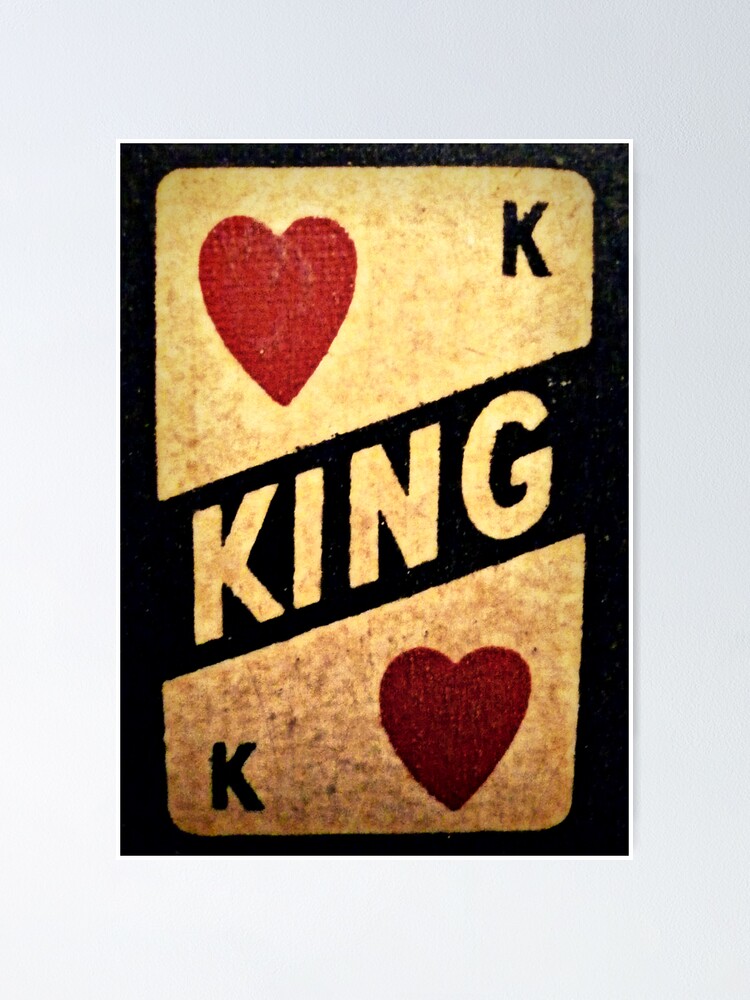 King Of Hearts Vintage Poker Machine Poster By Gregangus Redbubble