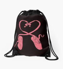 Ballet Shoes Daner Heart Valentines Day Drawstring Bag