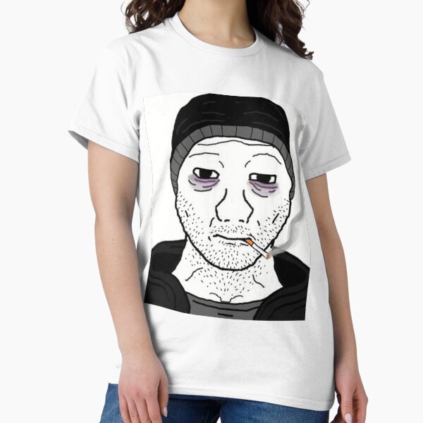 Vista previa del artículo con la obra «Doomer Wojak», diseñado y vendido por SuburbanLife.