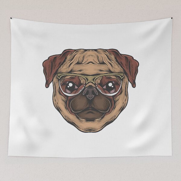 Item preview, Kawaii Cute Pug Head With Sunglasses  designed and sold by shop4fun.