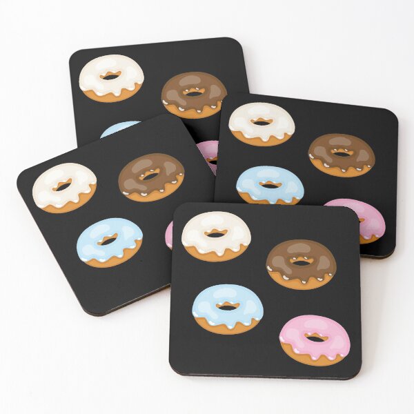 Item preview, glazed donuts on black designed and sold by HotVector.
