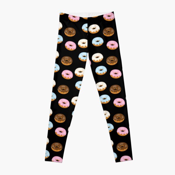 glazed donuts on black Leggings for Sale by HotVector