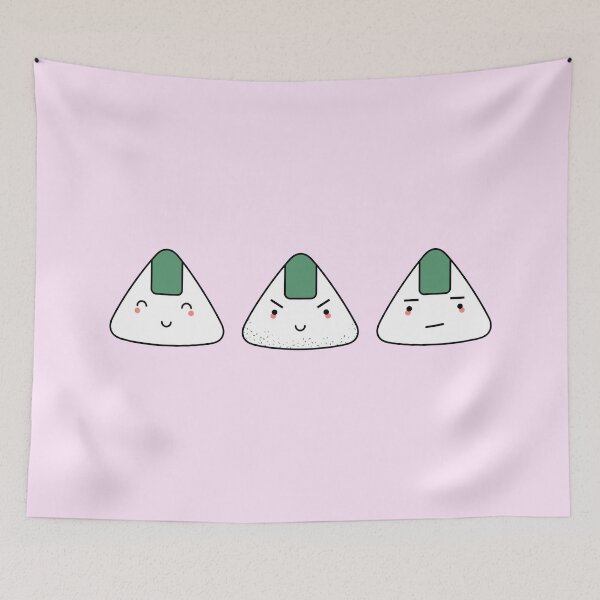 Item preview, Cute onigiri rice balls punk designed and sold by Fangpunk.