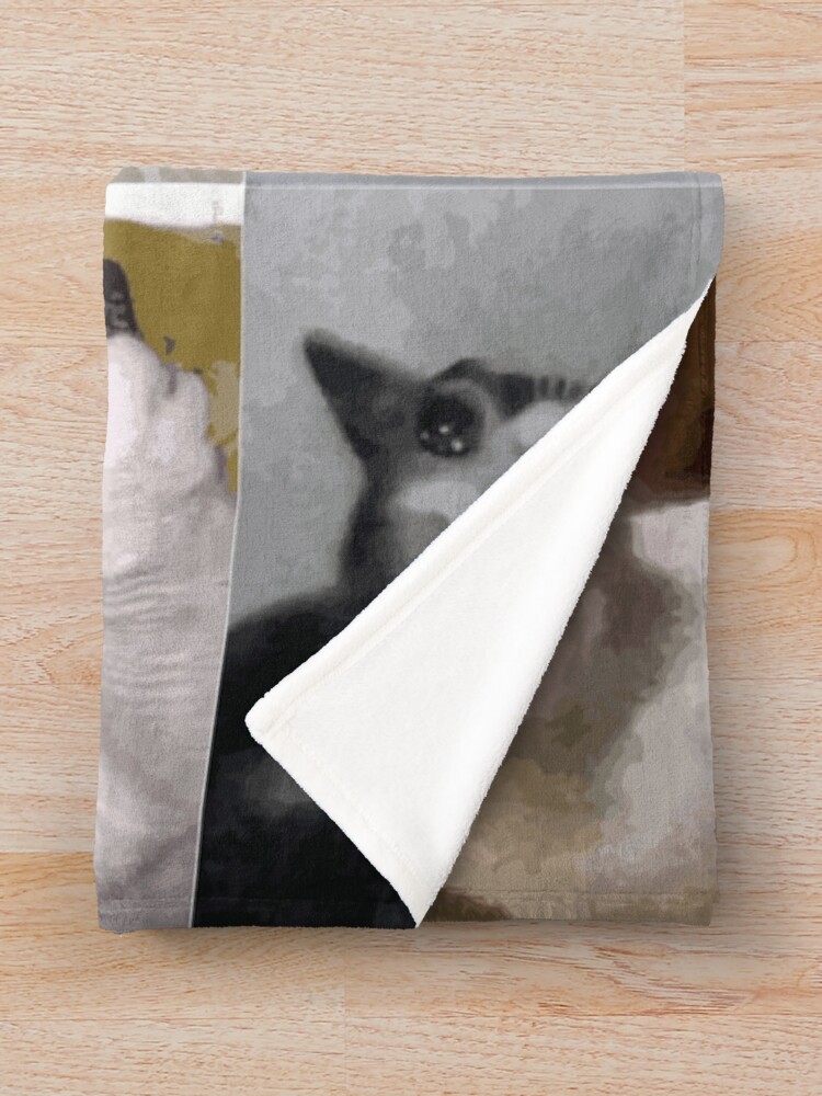"Crying Cat" Throw Blanket for Sale by amine1998 Redbubble