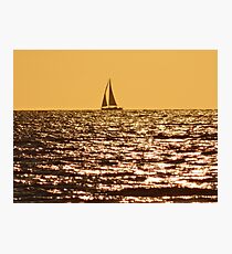 SAIL BOAT AT SUNSET ON THE NORTH SEA Photographic Print