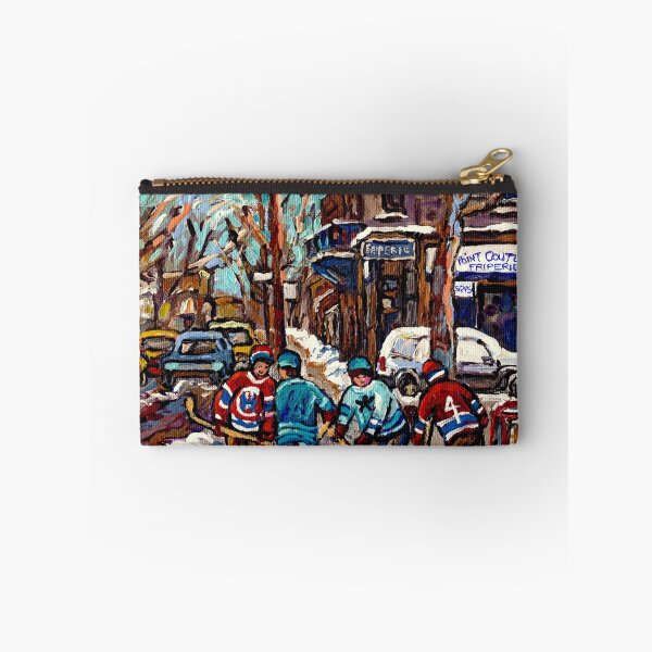 Item preview, BOYS OF POINTE ST CHARLES STREET HOCKEY ART MONTREAL WINTER SCENES designed and sold by Carole  Spandau.