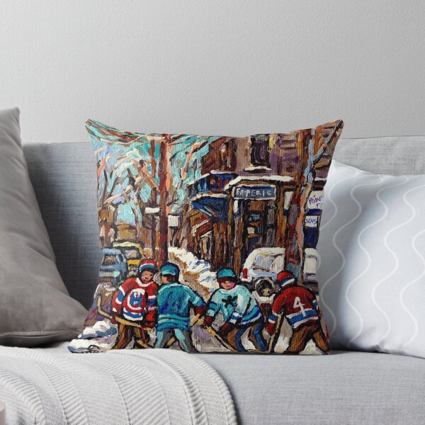 Item preview, BOYS OF POINTE ST CHARLES STREET HOCKEY ART MONTREAL WINTER SCENES designed and sold by Carole  Spandau.