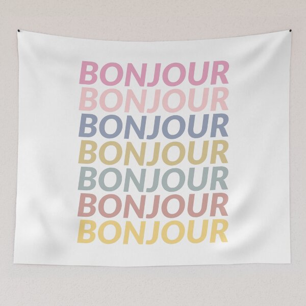 Item preview, Bonjour - French Language Greeting in Pastel Colors designed and sold by JuneJournal.