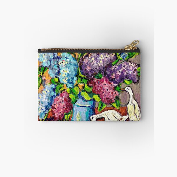 Item preview, LILAC FLORAL BOUQUET WITH CERAMIC DUCKS ORIGINAL PAINTING  designed and sold by Carole  Spandau.