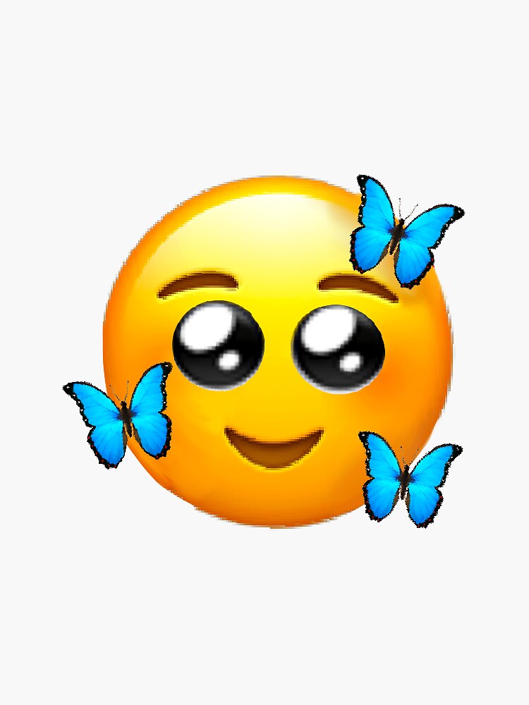 "cute butterfly emoji" Sticker by tiktokstar21 Redbubble