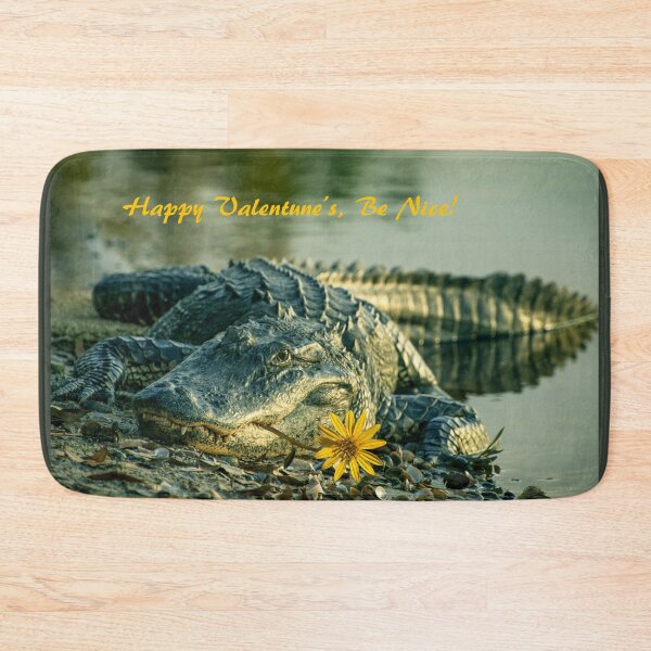 Item preview, Valentine Gator With Swamp Sunflower designed and sold by Zina Stromberg.