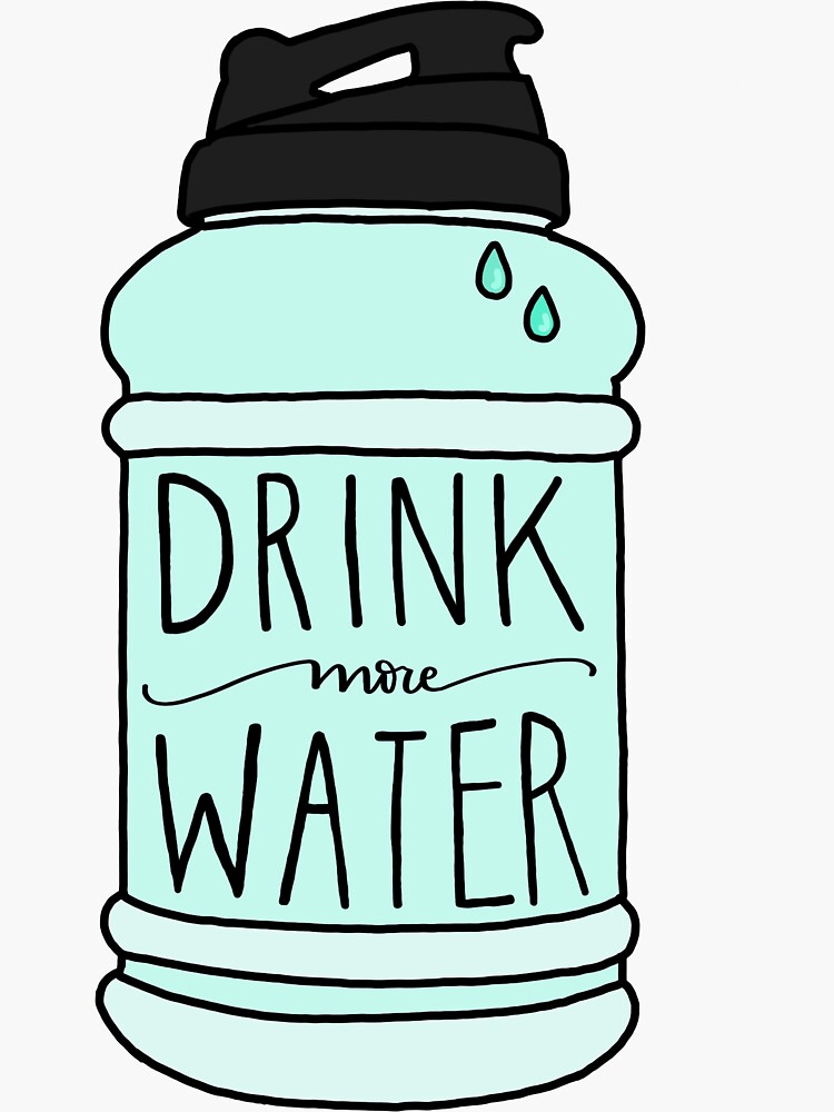 "Drink More Water Teal" Sticker for Sale by emilyercole Redbubble