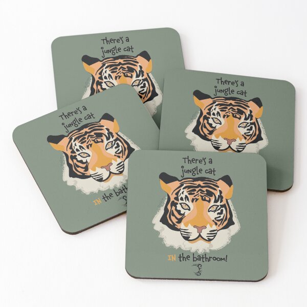 Item preview, Jungle Cat In The Bathroom designed and sold by Frannotated.