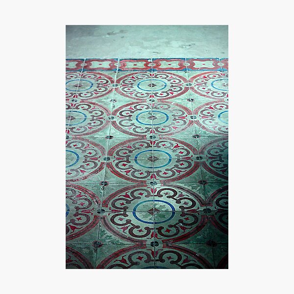 crop circle, pattern, tile, vintage, philippines, church, patina, art deco, interior, geometric, trending, most sold, popular, famous, best selling, top selling, highly recommended Photographic Print