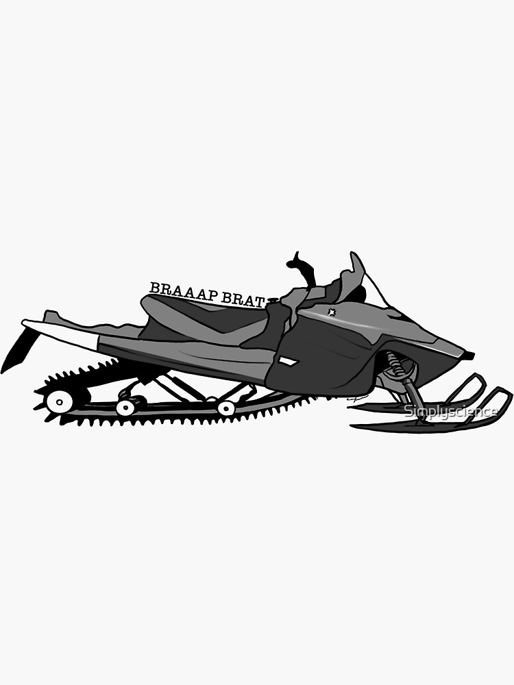 "Snowmobile Braaap Brat" Sticker for Sale by Simplyscience Redbubble