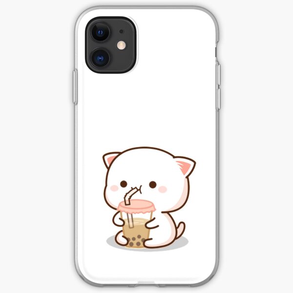 mochi mochi peach cat iPhone Soft Case