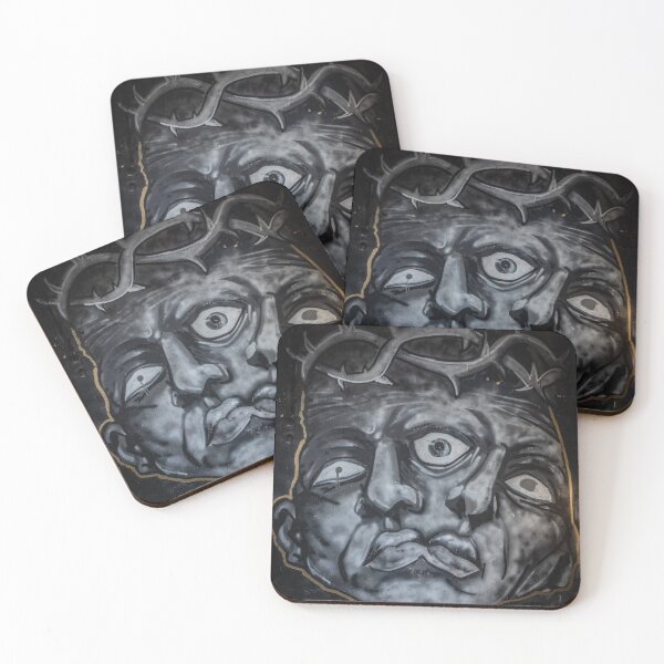 Item preview, mural graffiti of two faces that merge with a crown of thorns designed and sold by brambillasimone.