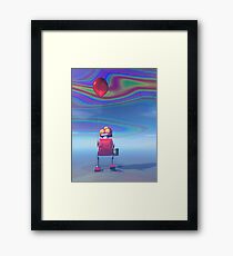 Little Red Birthday Robot 2 Framed Print