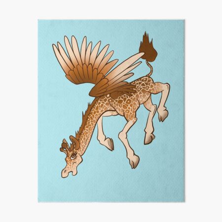 Flying Giraffe Art Board Print