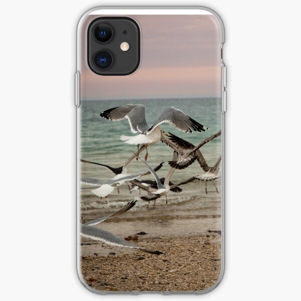 Seagulls in Long Island iPhone Soft Case