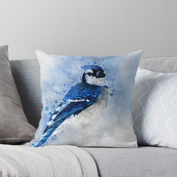 Item preview, Dramabite Watercolour blue jay bird artistic artsy animal painting designed and sold by dramabite.