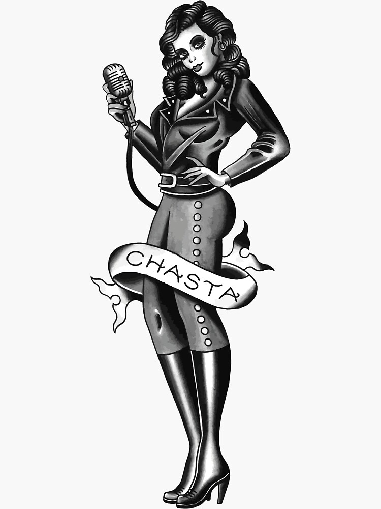 Thumbnail 3 of 3, Sticker, Chasta Pin-Up designed and sold by chastamedia.