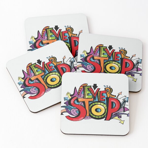 Item preview, Lettering in the style of graffiti "Never stop". Hand writing. Color image on white designed and sold by leen12 Art Designs Prints.