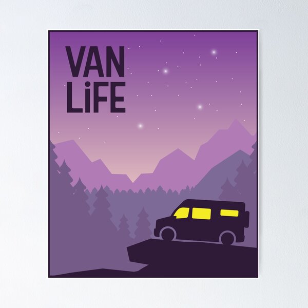 Item preview, Van in the Purple Mountains - Van Life designed and sold by pixelinga.