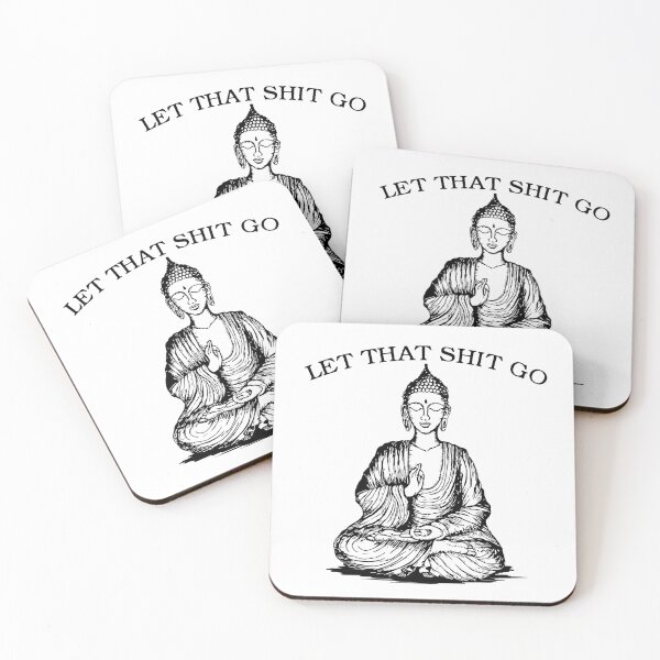 Item preview, Let That Shit Go, Yoga Mediation Inspirational Quote Funny Buddah designed and sold by DeepFriedArt.