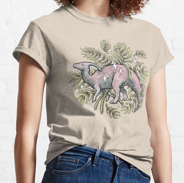 Parasaurolophus & Palms | Dinosaur Botanical Art Classic T-Shirt