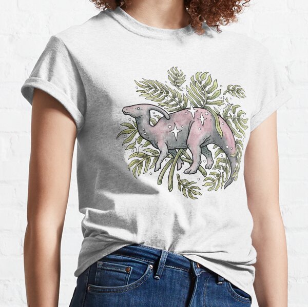 Parasaurolophus & Palms | Dinosaur Botanical Art Classic T-Shirt