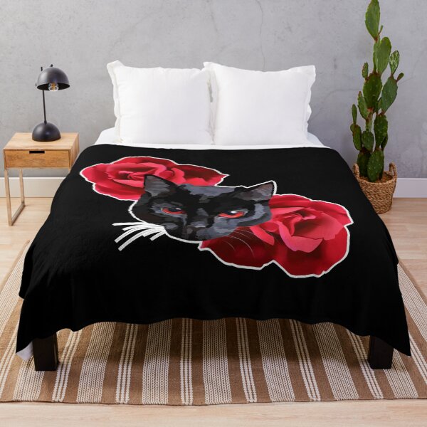 Item preview, Black Cat & Roses designed and sold by pistachiojam.