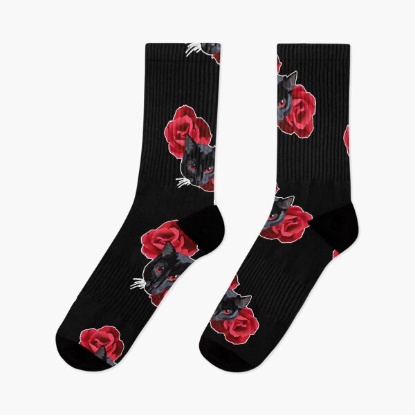 Item preview, Black Cat & Roses designed and sold by pistachiojam.