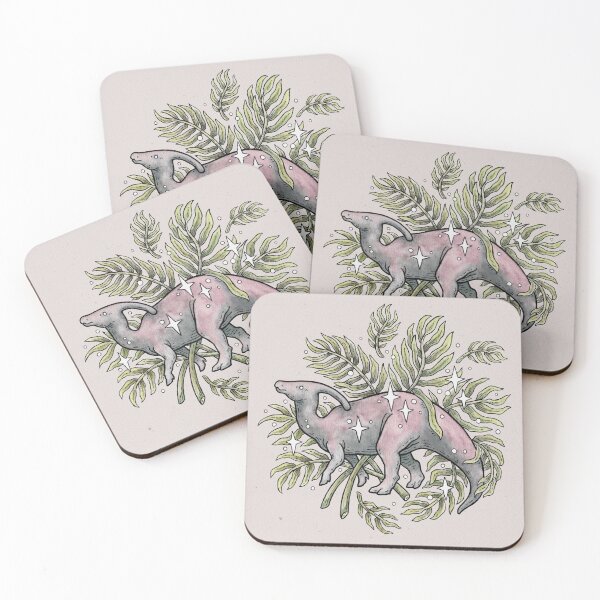 Item preview, Parasaurolophus & Palms | Dinosaur Botanical Art designed and sold by OMEGAFAUNA.