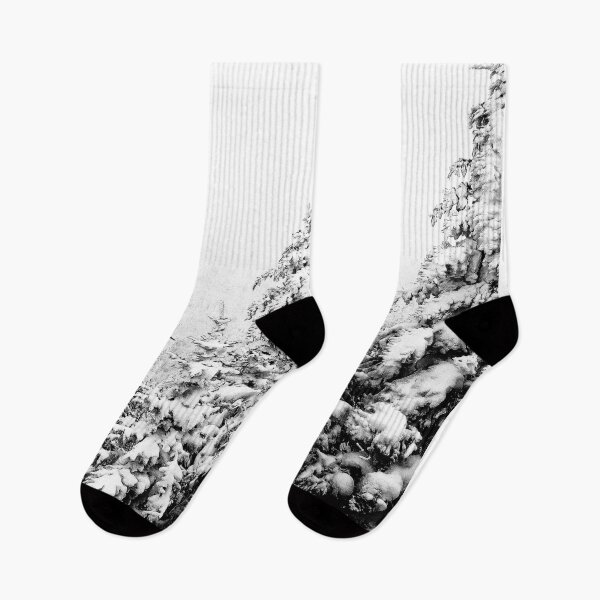 Item preview, Snow Covered Trees, Black and White, Modern Art designed and sold by moderntrend.