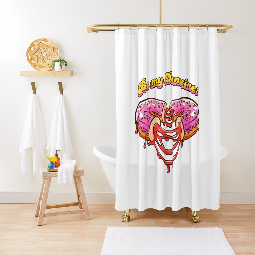 Be my Donutine! Happy Valentines Day with Donuts! Shower Curtain