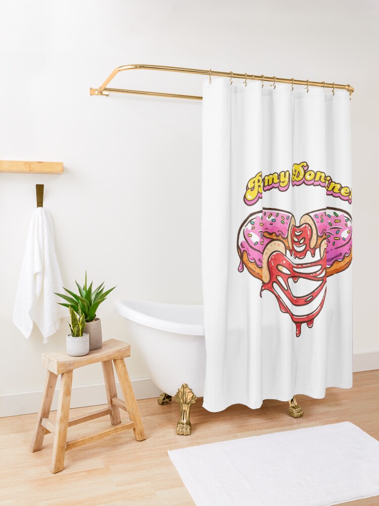 Alternate view of Be my Donutine! Happy Valentines Day with Donuts! Shower Curtain