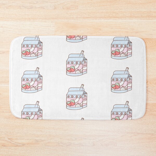 Item preview, adorable strawberry milk design, with a cute character. Pastel colours!  designed and sold by yuliiyadesigns.