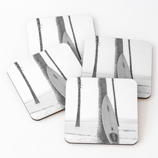 Item preview, Surfboard on Beach, Coastal Decor, Black and White, Modern Art designed and sold by moderntrend.