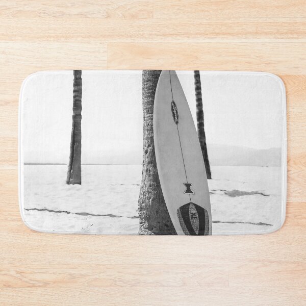 Item preview, Surfboard on Beach, Coastal Decor, Black and White, Modern Art designed and sold by moderntrend.