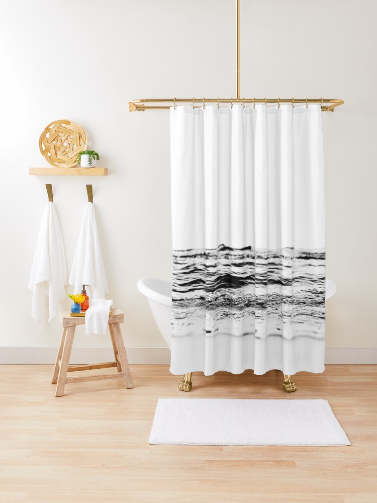 Shower curtain, Black & White outlets Shower curtain, Art Deco Design Shower curtain, Boho shower curtain, Waves