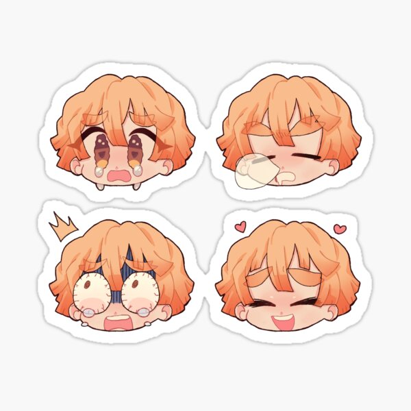 zenitsu heads sticker by mimi2399 redbubble