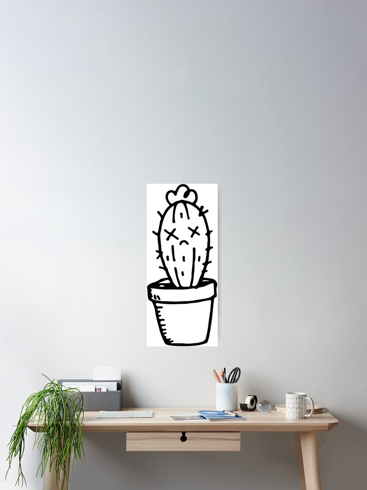 Ralistic sober cactus plant decal