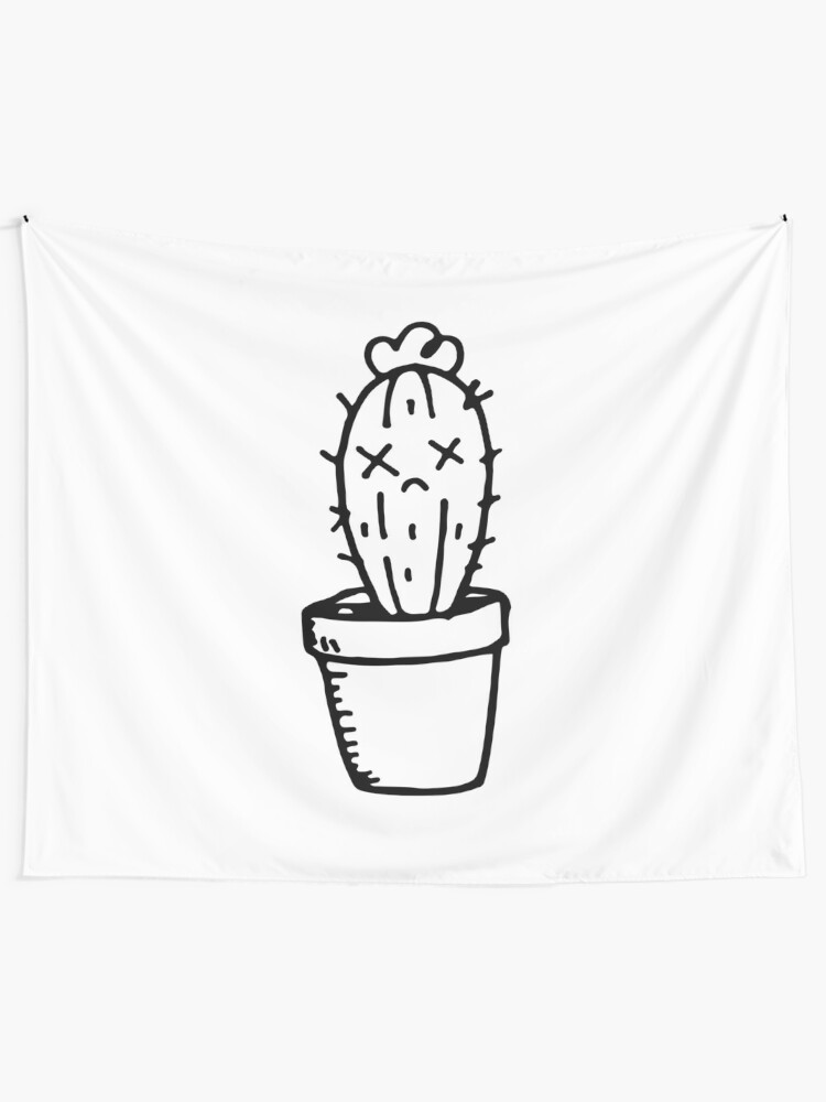 Cute Dying Cactus Tattoo Tapestry By Romanii13 Redbubble