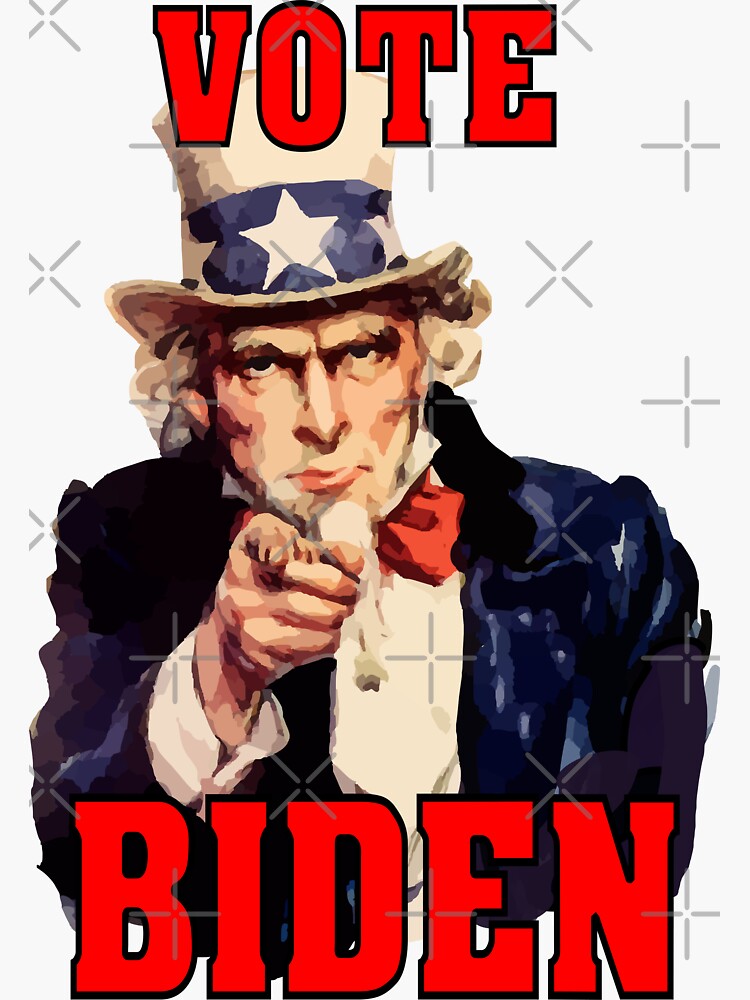 "Vote Joe Biden Uncle Sam 2024 Color" Sticker for Sale by