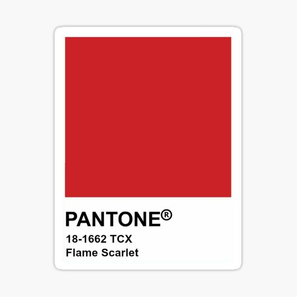 Telegraf Uluru Bær PANTONE 18-1662 Flame Scarlet Guide | Reference 2020" Sticker for Sale by  iFashion | Redbubble
