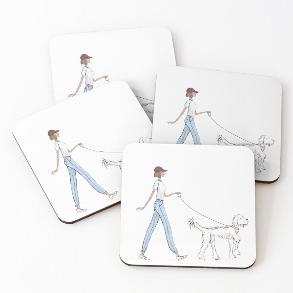 Item preview, girl walking labradoodle designed and sold by claire737.