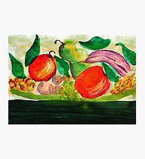 Fruit Plate, watercolor Photographic Print