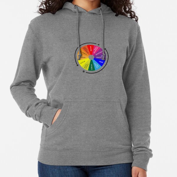 ТЕОРИЯ ЦВЕТА. Цветовой круг Иттена - спектр из 12 цветов. Color Theory. Itten's Color Wheel: 12 Color Spectrum Lightweight Hoodie